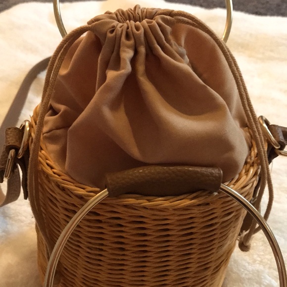 Pink Hadley Wicker Bucket Bag - Picture 4 of 5